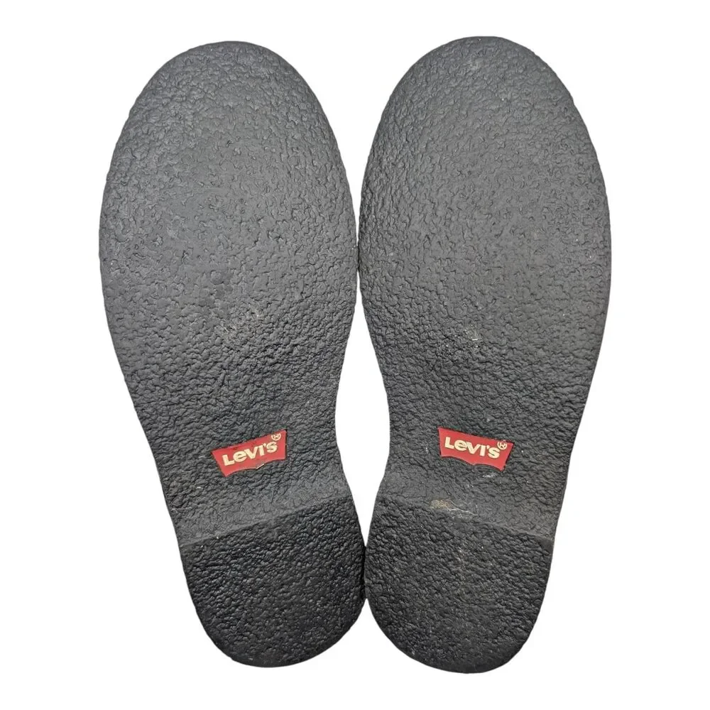 Levi's Stylish Black Canvas Chukka Boots Men's Size 9 Casual Lace-Up Ankle Shoes